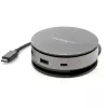 StarTech.com USB C daudzfunkciju adapteris - USB 3.1 Gen 2 10 Gbps Type-C mini dokotājs ar 4K 60 Hz HDMI/DisplayPort vai 1080p VGA - 75 W PD caurlaide, 3 portu USB centrmezgls, GbE - mobilā dokošanas stacija