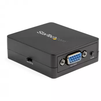 StarTech.com VGA uz RCA un S-Video pārveidotājs - USB barošana, aktīvais video pārveidotājs, melns, CE, FCC, REACH, 1920 x 1080 pikseļi, 640 x 480, 1920 x 1080 pikseļi, 60 Hz