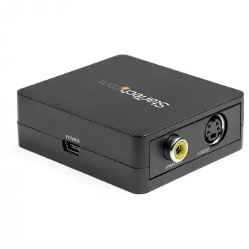StarTech.com VGA uz RCA un S-Video pārveidotājs - USB barošana, aktīvais video pārveidotājs, melns, CE, FCC, REACH, 1920 x 1080 pikseļi, 640 x 480, 1920 x 1080 pikseļi, 60 Hz