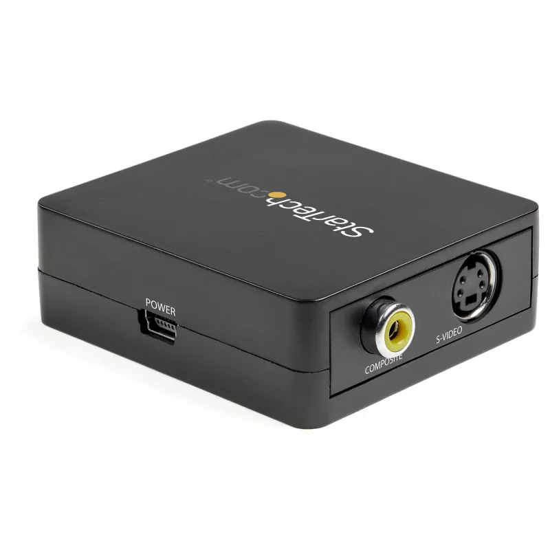 StarTech.com VGA uz RCA un S-Video pārveidotājs - USB barošana, aktīvais video pārveidotājs, melns, CE, FCC, REACH, 1920 x 1080 pikseļi, 640 x 480, 1920 x 1080 pikseļi, 60 Hz