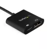 StarTech.com USB-C uz DisplayPort adapteris ar strāvas padevi - 8K 60Hz / 4K 120Hz USB Type-C uz DP 1.4 video pārveidotājs ar 60W PD caurlaides uzlādi - HBR3 - Thunderbolt 3 saderīgs