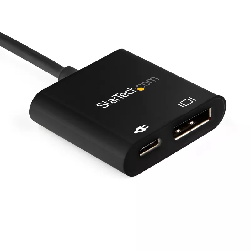 StarTech.com USB-C uz DisplayPort adapteris ar strāvas padevi - 8K 60Hz / 4K 120Hz USB Type-C uz DP 1.4 video pārveidotājs ar 60W PD caurlaides uzlādi - HBR3 - Thunderbolt 3 saderīgs