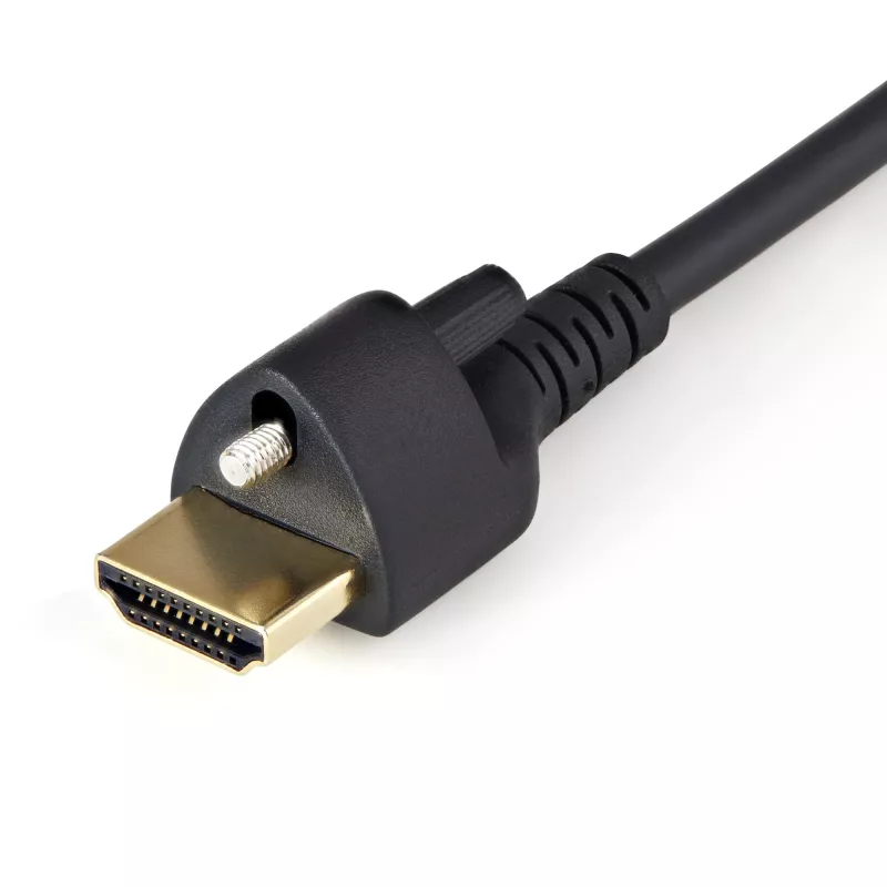 StarTech.com 0,9 m (3 pēdas) HDMI kabelis ar fiksējošo skrūvi – 4K 60 Hz HDR – Ātrgaitas HDMI 2.0 monitora kabelis ar fiksējošās skrūves savienotāju drošam savienojumam – HDMI kabelis ar Ethernet – M/M