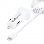 StarTech.com Lightning automašīnas lādētājs ar spirālveida kabeli, 1m spirālveida Lightning kabelis, 12W, balts, 2 portu USB automašīnas lādētāja adapteris tālruņiem un planšetdatoriem, dubultā USB automašīnas iPhone lādētājs