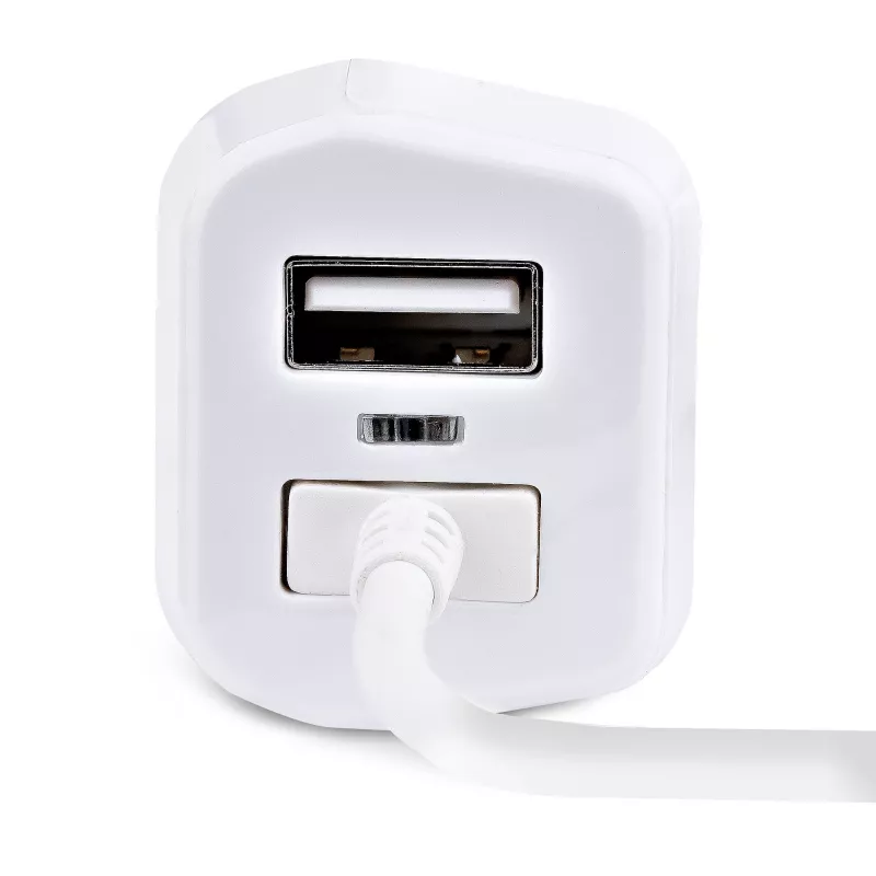 StarTech.com Lightning automašīnas lādētājs ar spirālveida kabeli, 1m spirālveida Lightning kabelis, 12W, balts, 2 portu USB automašīnas lādētāja adapteris tālruņiem un planšetdatoriem, dubultā USB automašīnas iPhone lādētājs