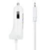 StarTech.com Lightning automašīnas lādētājs ar spirālveida kabeli, 1m spirālveida Lightning kabelis, 12W, balts, 2 portu USB automašīnas lādētāja adapteris tālruņiem un planšetdatoriem, dubultā USB automašīnas iPhone lādētājs