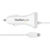 StarTech.com Lightning automašīnas lādētājs ar spirālveida kabeli, 1m spirālveida Lightning kabelis, 12W, balts, 2 portu USB automašīnas lādētāja adapteris tālruņiem un planšetdatoriem, dubultā USB automašīnas iPhone lādētājs