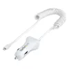 StarTech.com Lightning automašīnas lādētājs ar spirālveida kabeli, 1m spirālveida Lightning kabelis, 12W, balts, 2 portu USB automašīnas lādētāja adapteris tālruņiem un planšetdatoriem, dubultā USB automašīnas iPhone lādētājs