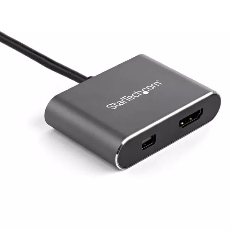 StarTech.com USB C daudzportu video adapteris - 4K 60Hz USB-C uz HDMI 2.0 vai Mini DisplayPort 1.2 monitora adapteris - USB Type-C 2-in-1 displeja pārveidotājs HDMI/MDP HBR2 HDR - TB3 saderīgs