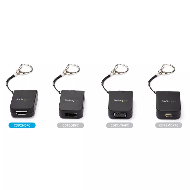StarTech.com Compact USB C to HDMI adapteris - 4K 30Hz USB Type-C uz HDMI video displeja pārveidotājs ar atslēgu piekariņa gredzenu - USB-C DP Alt Mode uz HDMI monitora sargspraudnis - Thunderbolt 3 saderīgs