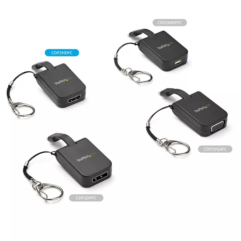 StarTech.com Compact USB C to HDMI adapteris - 4K 30Hz USB Type-C uz HDMI video displeja pārveidotājs ar atslēgu piekariņa gredzenu - USB-C DP Alt Mode uz HDMI monitora sargspraudnis - Thunderbolt 3 saderīgs