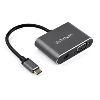 StarTech.com USB-C daudzportu video adapteris - USB-C uz 4K 60 Hz Mini DisplayPort 1.2 vai 1080p VGA monitora adapteris - USB Type-C 2-in-1 MDP HBR2 HDR/VGA displeja pārveidotājs - saderīgs ar TB3