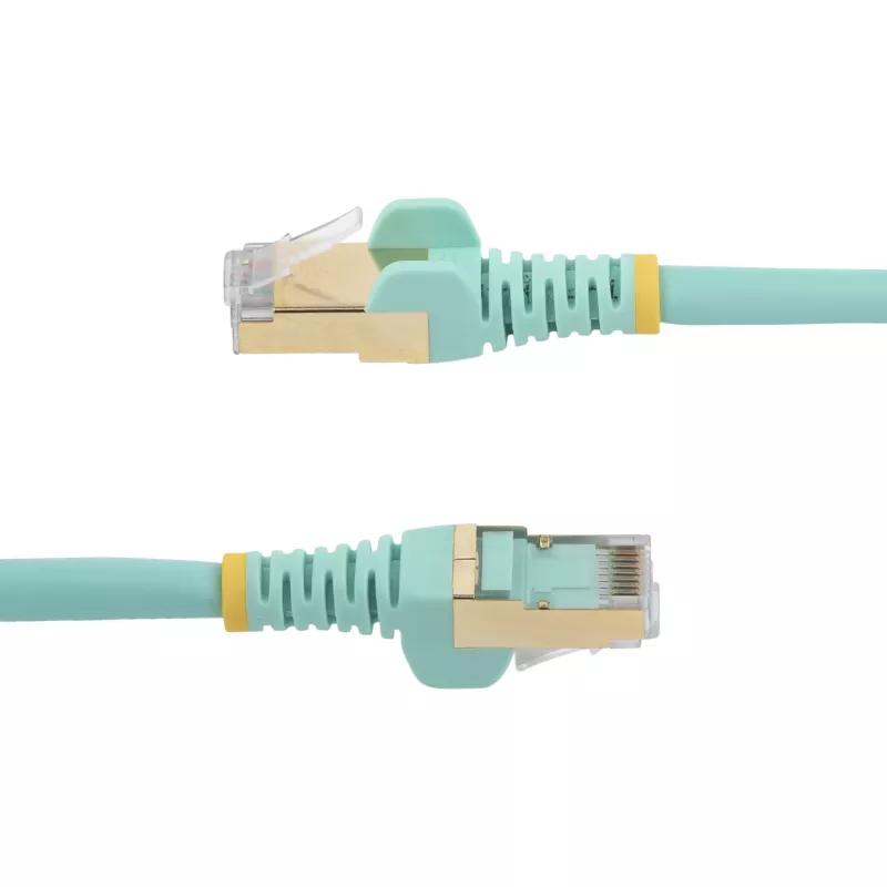 StarTech.com 1,5m CAT6a Ethernet kabelis - 10 Gigabit ekranēts nesaaķējošs RJ45 100W PoE ielāpu vads - 10GbE STP tīkla kabelis ar stiepes samazinājumu - Aqua krāsā, individuāli testēts/vadi ir UL sertificēti/TIA