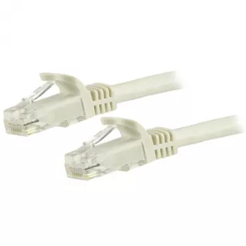 StarTech.com 1,5 m CAT6 Ethernet kabelis - balts CAT 6 Gigabit Ethernet vads - 250 MHz 100 W PoE RJ45 UTP tīkla/plākstera vads bez aizķeršanās ar stiepes aizsardzību, individuāli pārbaudīts