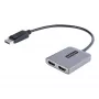StarTech.com DP uz diviem HDMI MST HUB - Divi HDMI 4K 60Hz - DisplayPort vairāku monitoru adapteris ar 1 pēdas / 30 cm kabeli - DP 1.4 Multi Stream Transport centrs, DSC | HBR3 - DP uz HDMI sadalītājs