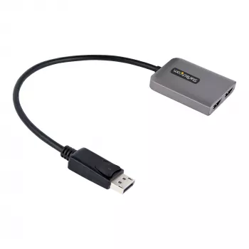 StarTech.com DP uz diviem HDMI MST HUB - Divi HDMI 4K 60Hz - DisplayPort vairāku monitoru adapteris ar 1 pēdas / 30 cm kabeli - DP 1.4 Multi Stream Transport centrs, DSC | HBR3 - DP uz HDMI sadalītājs