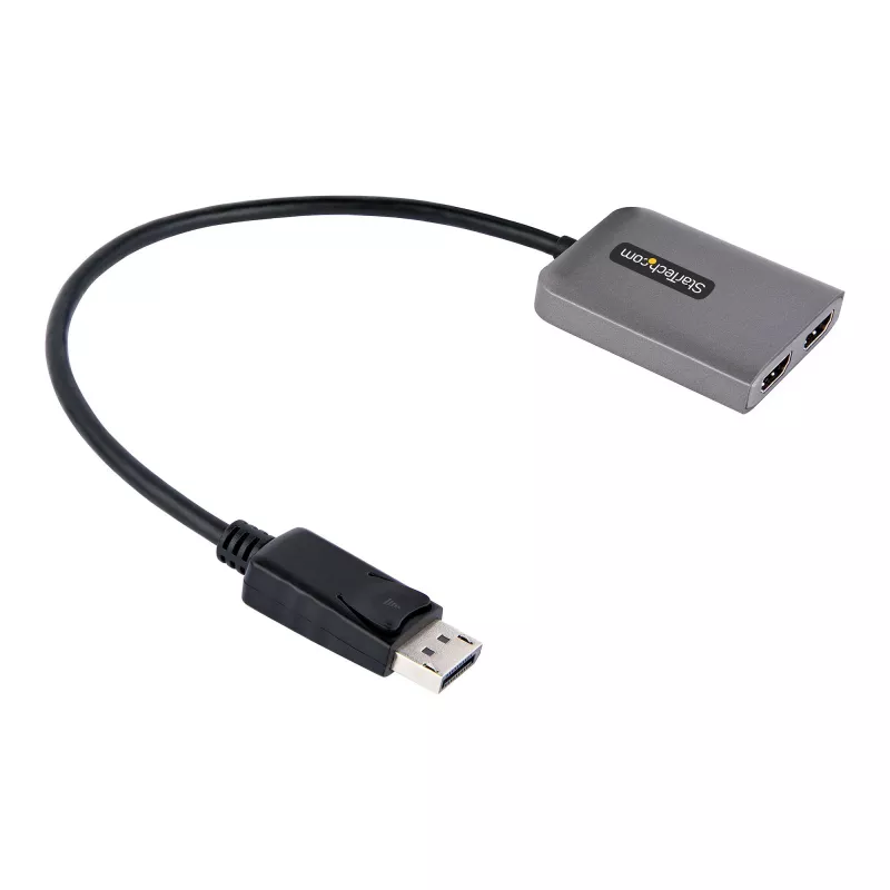 StarTech.com DP uz diviem HDMI MST HUB - Divi HDMI 4K 60Hz - DisplayPort vairāku monitoru adapteris ar 1 pēdas / 30 cm kabeli - DP 1.4 Multi Stream Transport centrs, DSC | HBR3 - DP uz HDMI sadalītājs