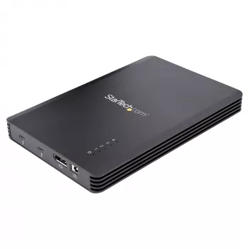 StarTech.com 4 nodalījumu Thunderbolt 3 NVMe korpuss, M.2 NVMe SSD diskiem, 1x DisplayPort video/ 2x TB3 pakārtotie porti, 40 Gbps, 72 W barošanas bloks, ārējais cietā diska korpuss