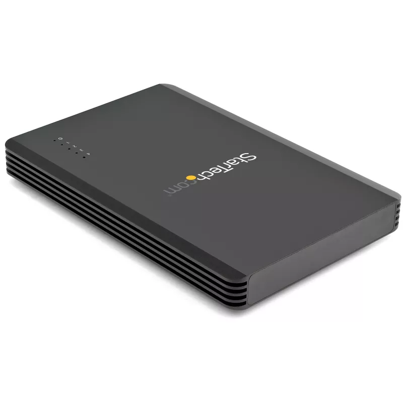 StarTech.com 4 nodalījumu Thunderbolt 3 NVMe korpuss, M.2 NVMe SSD diskiem, 1x DisplayPort video/ 2x TB3 pakārtotie porti, 40 Gbps, 72 W barošanas bloks, ārējais cietā diska korpuss