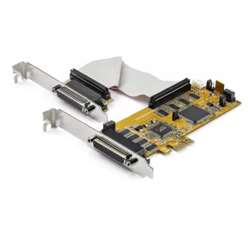 StarTech.com 8 portu PCI Express RS232 seriālais adaptera karte, PCIe RS232 seriālā karte, 16C1050 UART, zema profila seriālā DB9 kontrollera/paplašināšanas karte, 15kV ESD aizsardzība, tikai Windows - TAA