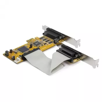 StarTech.com 8 portu PCI Express RS232 seriālais adaptera karte, PCIe RS232 seriālā karte, 16C1050 UART, zema profila seriālā DB9 kontrollera/paplašināšanas karte, 15kV ESD aizsardzība, tikai Windows - TAA