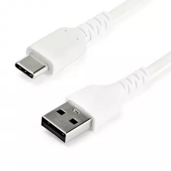 StarTech.com 2m USB A uz USB C uzlādes kabelis – izturīgs ātrai uzlādei un sinhronizācijai USB 2.0 uz USB Type C datu vads – izturīgs TPE apvalks aramīda šķiedra M/M 3A balts – Samsung S10, iPad Pro, Pixel