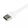 StarTech.com 2m USB A uz USB C uzlādes kabelis – izturīgs ātrai uzlādei un sinhronizācijai USB 2.0 uz USB Type C datu vads – izturīgs TPE apvalks aramīda šķiedra M/M 3A balts – Samsung S10, iPad Pro, Pixel