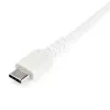 StarTech.com 1m USB A uz USB C uzlādes kabelis - Izturīgs ātrai uzlādei un sinhronizācijai USB 2.0 uz USB C tipa datu vads - Stingrs TPE apvalks aramīda šķiedra V/V 3A Balts - Samsung S10, iPad Pro, Pixel