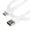 StarTech.com 1m USB A uz USB C uzlādes kabelis - Izturīgs ātrai uzlādei un sinhronizācijai USB 2.0 uz USB C tipa datu vads - Stingrs TPE apvalks aramīda šķiedra V/V 3A Balts - Samsung S10, iPad Pro, Pixel