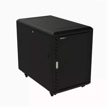 StarTech.com 4-Post 15U Serveru plaukts, bloķējams 19 collu datu plaukts datoriem / AV / IT aprīkojumam, biroja / mājas tīkla plaukts ar riteņiem un regulējamām montāžas sliedēm