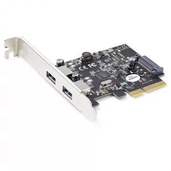 StarTech.com 2 portu USB PCIe karte ar 10 Gbit/s katrā portā - USB 3.1/3.2 Gen 2 Type-A PCI Express 3.0 x2 resursdatora kontrollera paplašināšanas karte - pievienojamā adaptera karte - pilna/zema profila - Windows & Linux