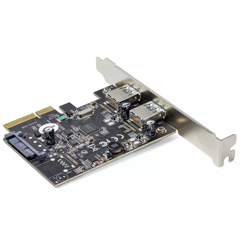 StarTech.com 2 portu USB PCIe karte ar 10 Gbit/s katrā portā - USB 3.1/3.2 Gen 2 Type-A PCI Express 3.0 x2 resursdatora kontrollera paplašināšanas karte - pievienojamā adaptera karte - pilna/zema profila - Windows & Linux