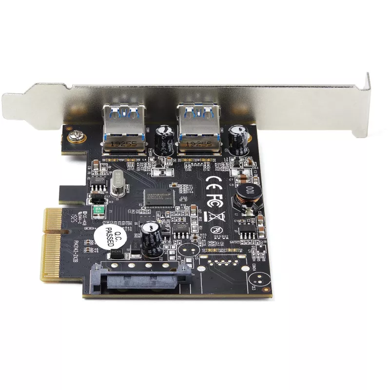 StarTech.com 2 portu USB PCIe karte ar 10 Gbit/s katrā portā - USB 3.1/3.2 Gen 2 Type-A PCI Express 3.0 x2 resursdatora kontrollera paplašināšanas karte - pievienojamā adaptera karte - pilna/zema profila - Windows & Linux