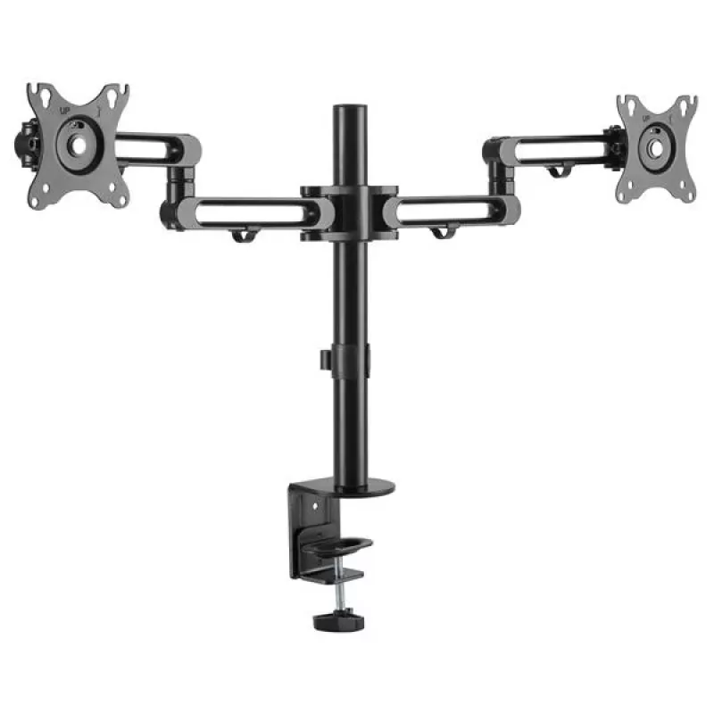 StarTech.com galda stiprinājuma dubultais monitora statīvs - galda skavas VESA saderīgs monitora statīvs līdz 32 collu displejiem - ergonomisks locīklu monitora statīvs - regulējams augstums/slīpums/pagrieziens/rotācija