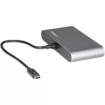 StarTech.com Dual-Monitor Thunderbolt Mini Dock, 4K 60Hz HDMI, bezvadu dokstacija operētājsistēmām Windows un Mac, Gigabit Ethernet, 1 x USB 5Gbps un 1x USB 2.0, 11 collu (28 cm) kabelis