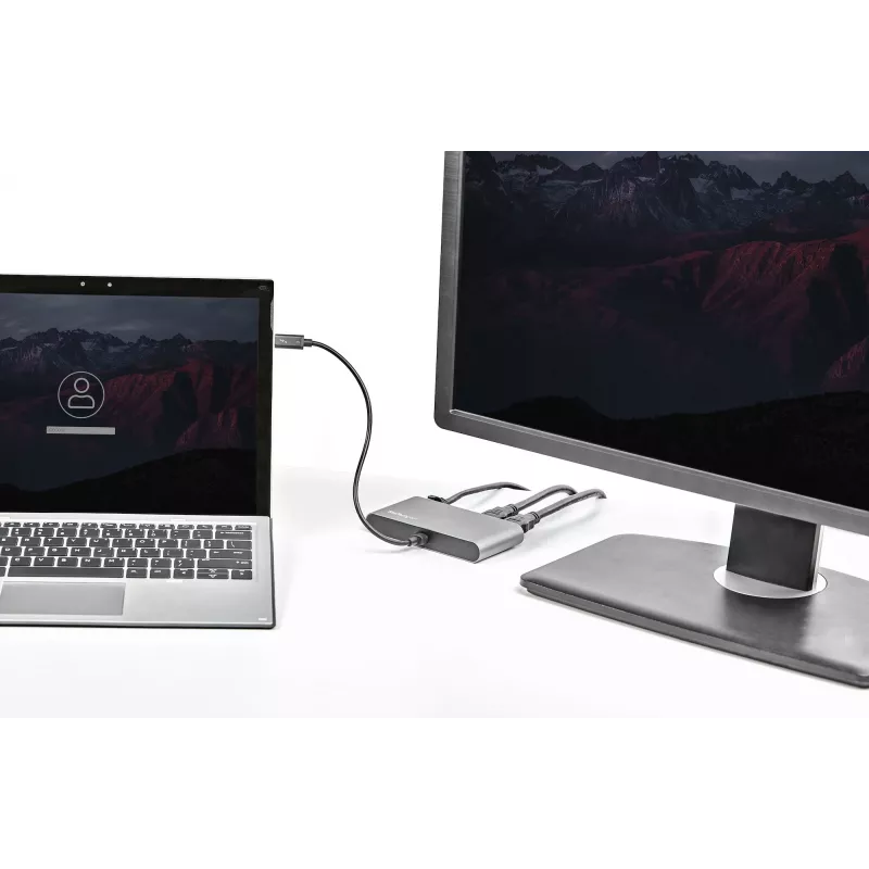 StarTech.com Dual-Monitor Thunderbolt Mini Dock, 4K 60Hz HDMI, bezvadu dokstacija operētājsistēmām Windows un Mac, Gigabit Ethernet, 1 x USB 5Gbps un 1x USB 2.0, 11 collu (28 cm) kabelis
