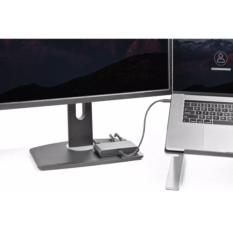 StarTech.com Dual-Monitor Thunderbolt Mini Dock, 4K 60Hz HDMI, bezvadu dokstacija operētājsistēmām Windows un Mac, Gigabit Ethernet, 1 x USB 5Gbps un 1x USB 2.0, 11 collu (28 cm) kabelis