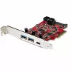 StarTech.com 5-Port USB PCIe Card - 10Gbps USB 3.1 Gen 2 PCIe Card w/ 1x USB-C & 2x USB-A - 1x 2 Port IDC (Internal 5Gbps USB Header Expansion) - USB C PCI Express kontrolieris Card