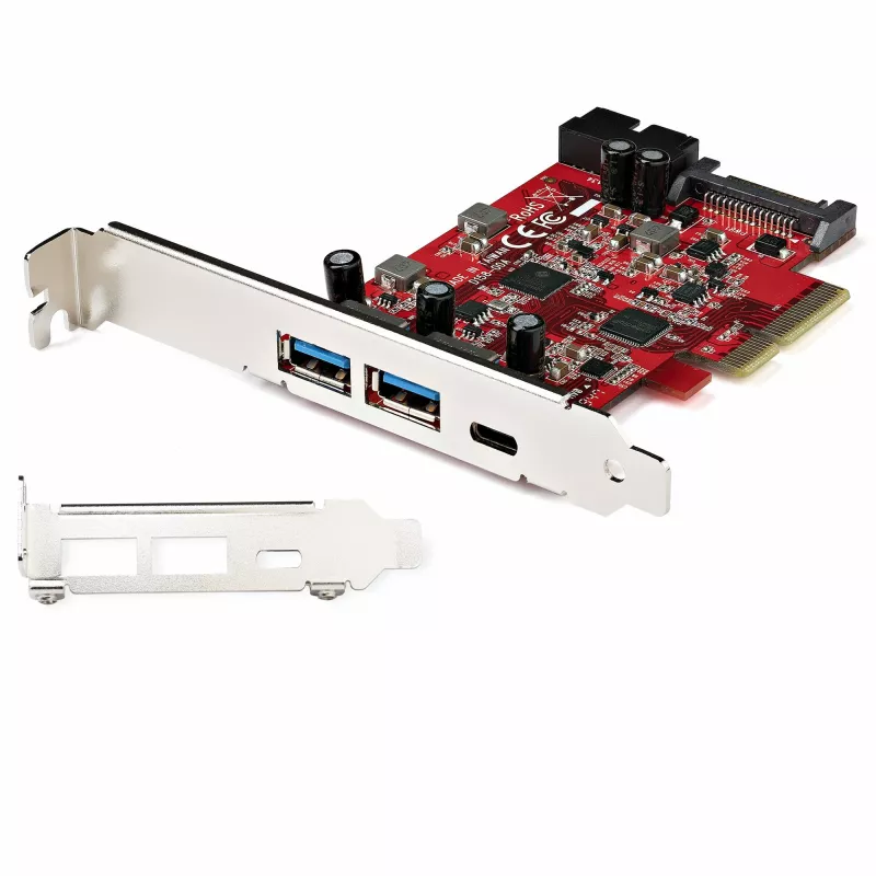 StarTech.com 5-Port USB PCIe Card - 10Gbps USB 3.1 Gen 2 PCIe Card w/ 1x USB-C & 2x USB-A - 1x 2 Port IDC (Internal 5Gbps USB Header Expansion) - USB C PCI Express kontrolieris Card