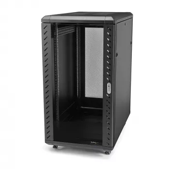StarTech.com 4-stabu 32U serveru statīva skapis, bloķējams 19 collu datu statīva skapis datoru / AV / IT aprīkojumam, biroja / mājas tīkla statīvs ar ritentiņiem un regulējamām montāžas sliedēm