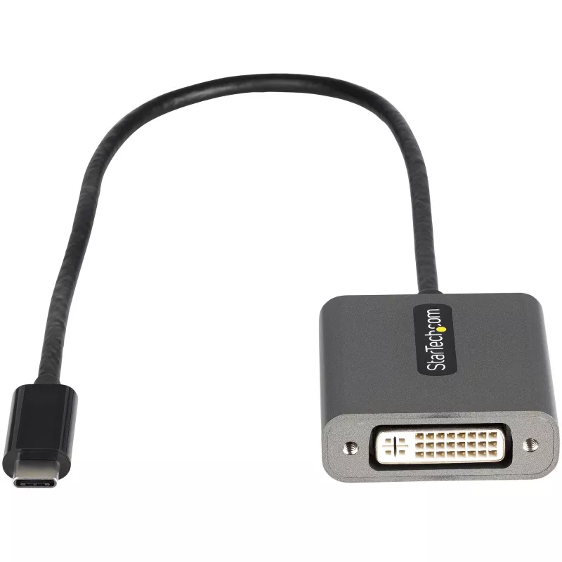 StarTech.com USB-C uz DVI adapteris - 1920x1200p USB-C uz DVI-D adaptera pārveidotājs - USB Type-C uz DVI Displejs/Monitors - Video pārveidotājs - Thunderbolt 3 saderīgs - 12 collu garš pievienots kabelis - Uzlabotā CDP2DVI versija