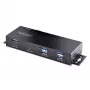 StarTech.com 7 portu industriālais USB 10 Gbps centrmezgls ar strāvas adapteri, metāla, montējams, 5x USB-A un 2x USB-C pakārtotie porti, ESD aizsardzība, darbināms USB centrmezgls, TAA