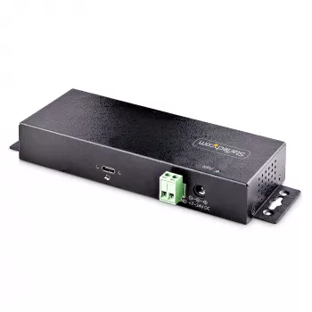 StarTech.com 7 portu industriālais USB 10 Gbps centrmezgls ar strāvas adapteri, metāla, montējams, 5x USB-A un 2x USB-C pakārtotie porti, ESD aizsardzība, darbināms USB centrmezgls, TAA