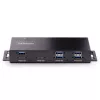 StarTech.com 7 portu industriālais USB 10 Gbps centrmezgls ar strāvas adapteri, metāla, montējams, 5x USB-A un 2x USB-C pakārtotie porti, ESD aizsardzība, darbināms USB centrmezgls, TAA