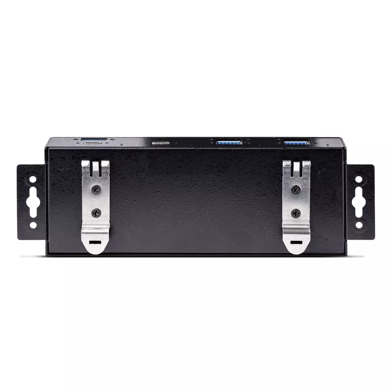 StarTech.com 7 portu industriālais USB 10 Gbps centrmezgls ar strāvas adapteri, metāla, montējams, 5x USB-A un 2x USB-C pakārtotie porti, ESD aizsardzība, darbināms USB centrmezgls, TAA