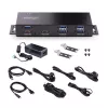 StarTech.com 7 portu industriālais USB 10 Gbps centrmezgls ar strāvas adapteri, metāla, montējams, 5x USB-A un 2x USB-C pakārtotie porti, ESD aizsardzība, darbināms USB centrmezgls, TAA