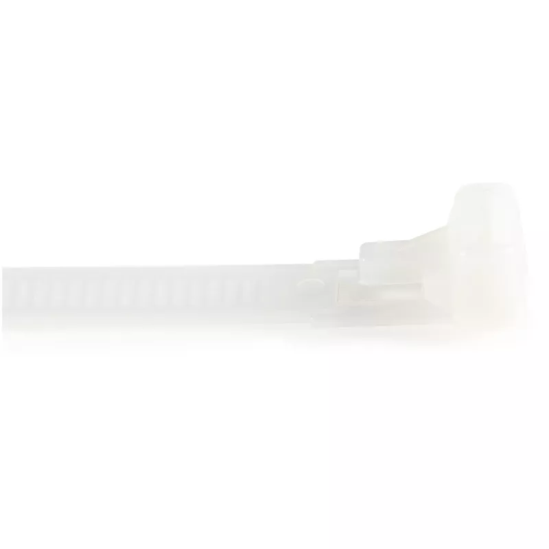 StarTech.com 5 collu (12 cm) atkārtoti lietojamas kabeļu saites — 1/4 collas (7 mm) platas, 1-1/8 collas (30 mm) saišķa diametrs, 50 mārciņu (22 kg) stiepes izturība, atsprādzējamas neilona saites, iekštelpām/āra apstākļiem, 94V-2/UL sarakstā, 100 gab. iepakojumā — balta