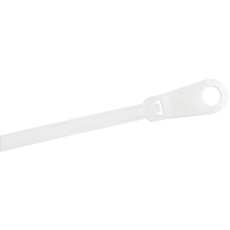 StarTech.com 8 collu (20cm) kabeļu saites ar montāžas atveri - 1/8 collas (4mm) platas, 2 collu (52mm) saišķa diametrs, 50 mārciņu (22kg) stiepes izturība, neilons 66 pašbloķējošās saites ar skrūvju atveri, UL sarakstā, 100 iepakojumā