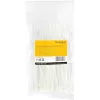 StarTech.com 100-Pack 6 collu(15cm) kabeļu saites - 1/8 collu(3.6mm) platas, 1-3/8 collu(39mm) sainīša diametrs, 40lb(18kg) stiepes izturība, neilona pašfiksējošas rāvējslēdzēja saites ar izliektu galu, UL sarakstā, balta - TAA