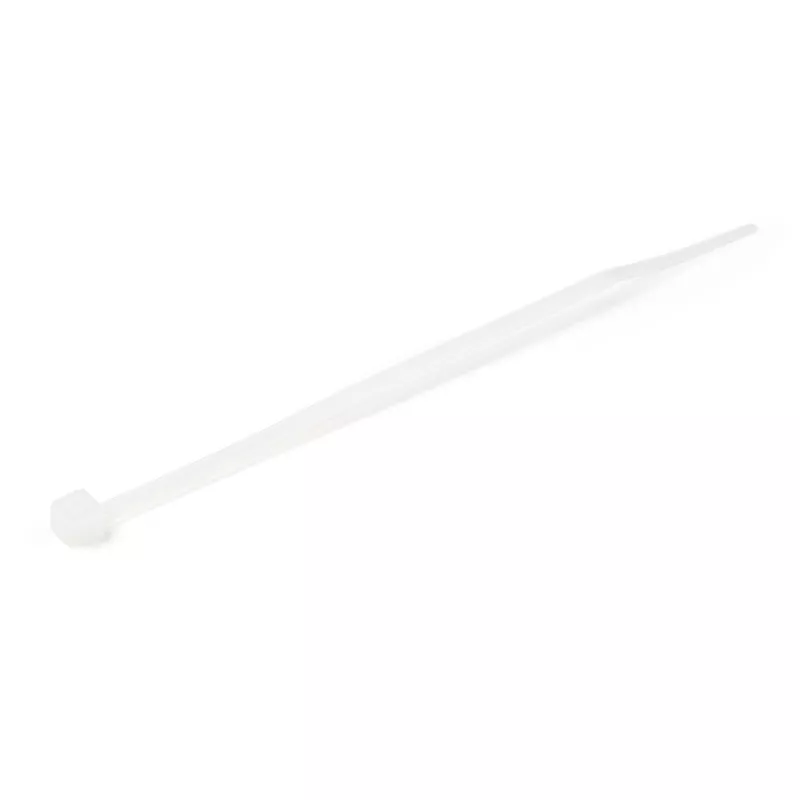 StarTech.com 4 collu (10 cm) kabeļu saites - 1/16 collas (2 mm) platas, 7/8 collas (22 mm) saišķa diametrs, 18 mārciņu (8 kg) stiepes izturība, neilona pašbloķējošas rāvējslēdzēja saites ar izliektu galu - 94V-2/UL sarakstā, 100 iepakojumā - balts